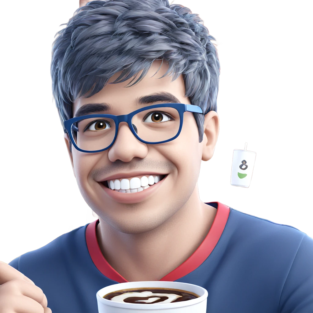 smiling boy holding a cup emoji