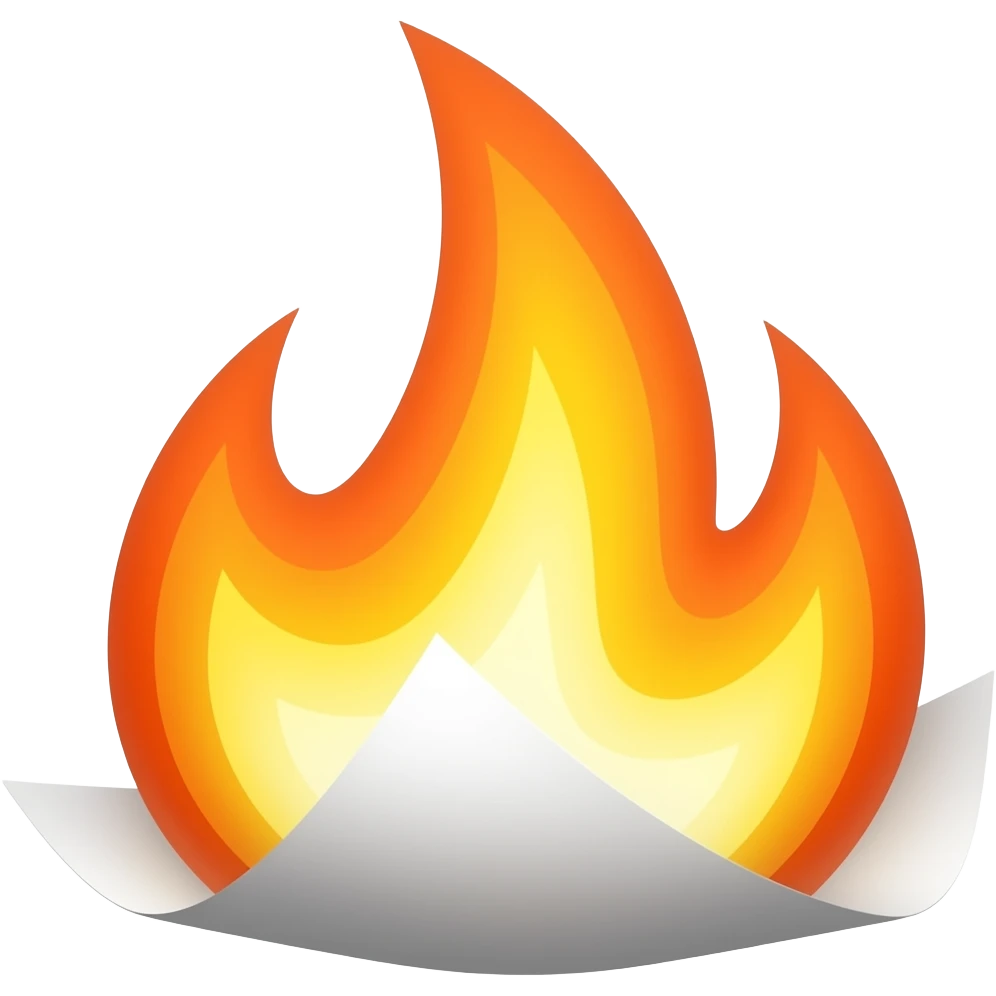 Burning papper emoji