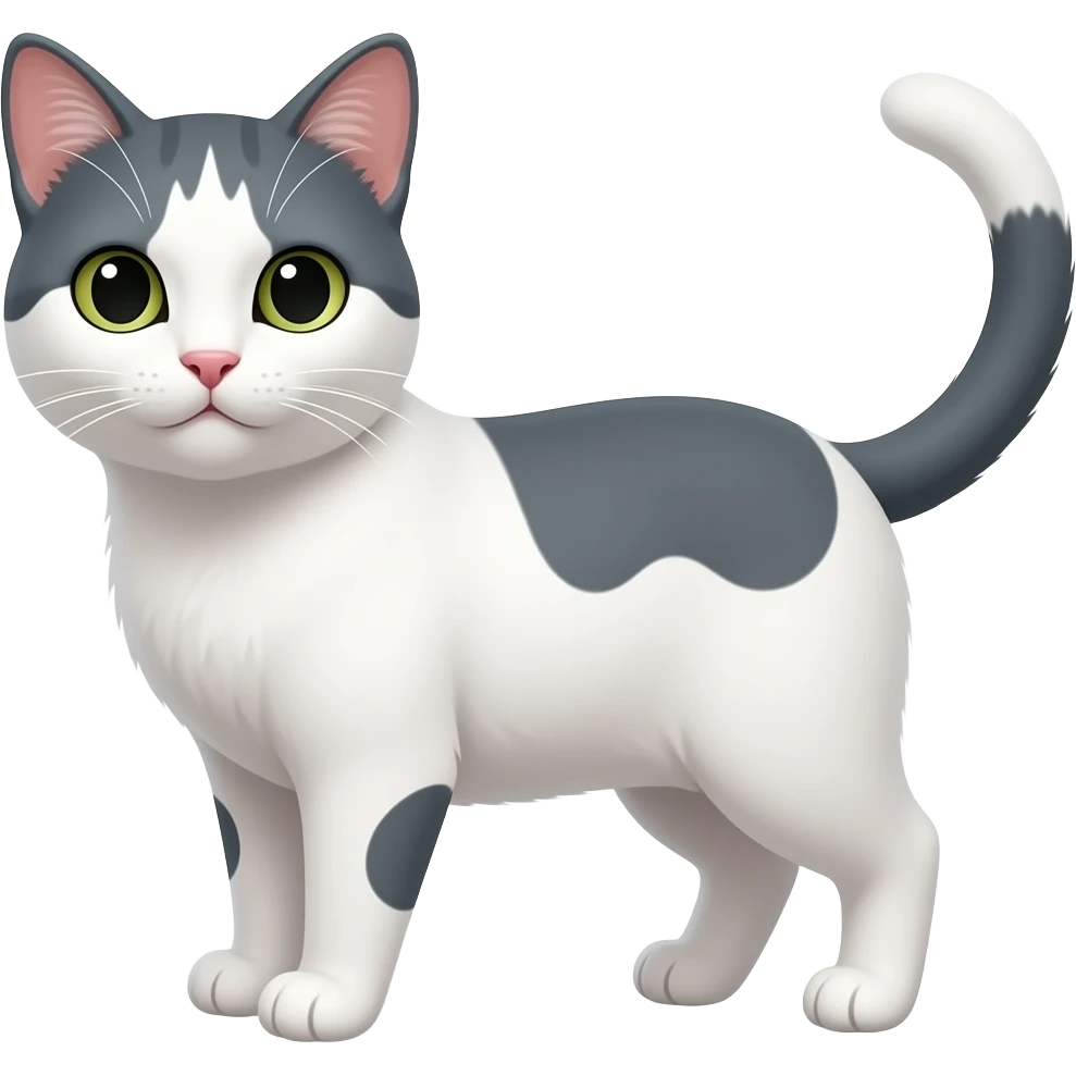 gato blanco con gris emoji