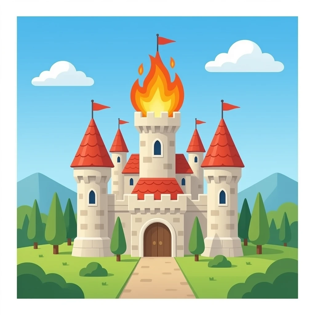 burning castle emoji