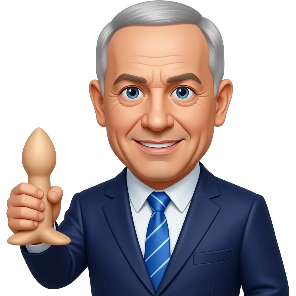 benjamin netanyahu holding a dildo emoji