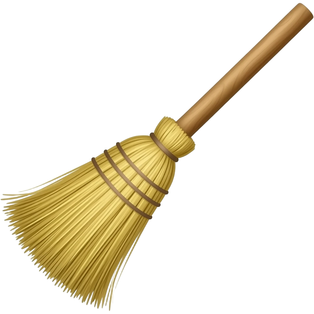 Wooden broom emoji