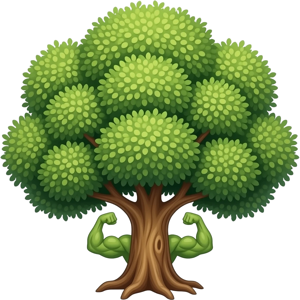 tree flexing muscles emoji