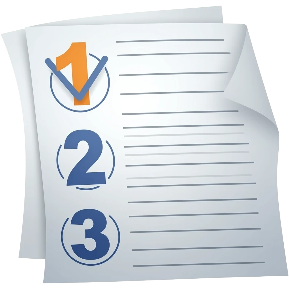 voting paper with 1 2 3 on it emoji