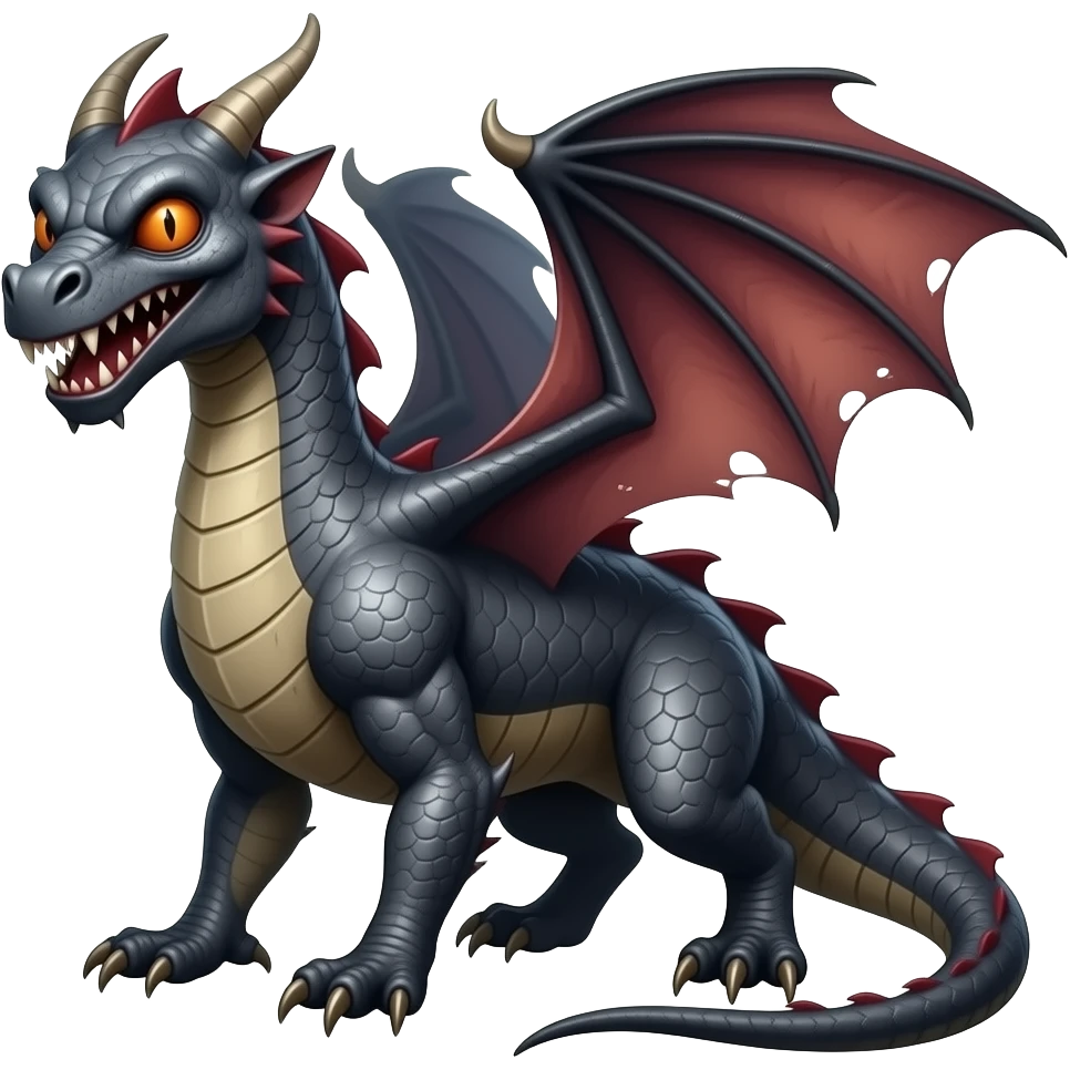 Do a scary creepy dragon emoji