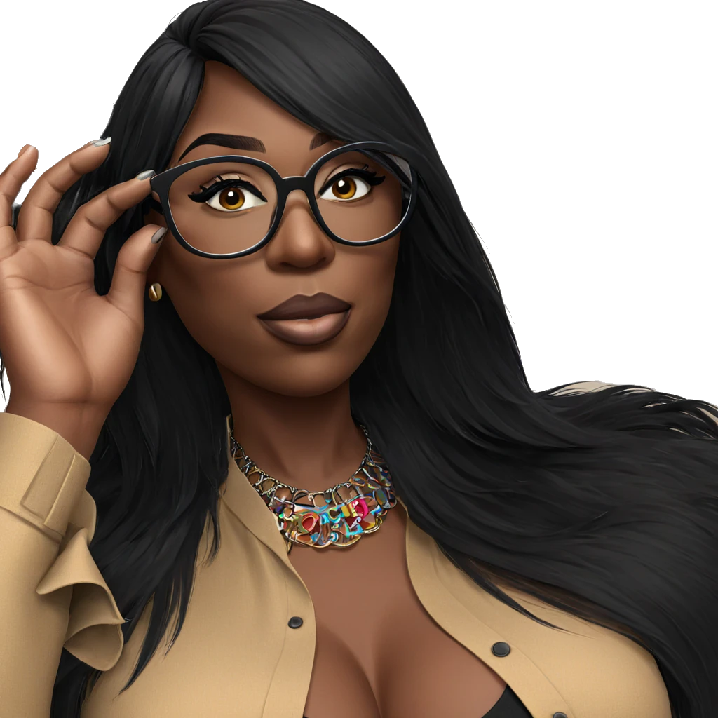 dark beauty with glasses emoji