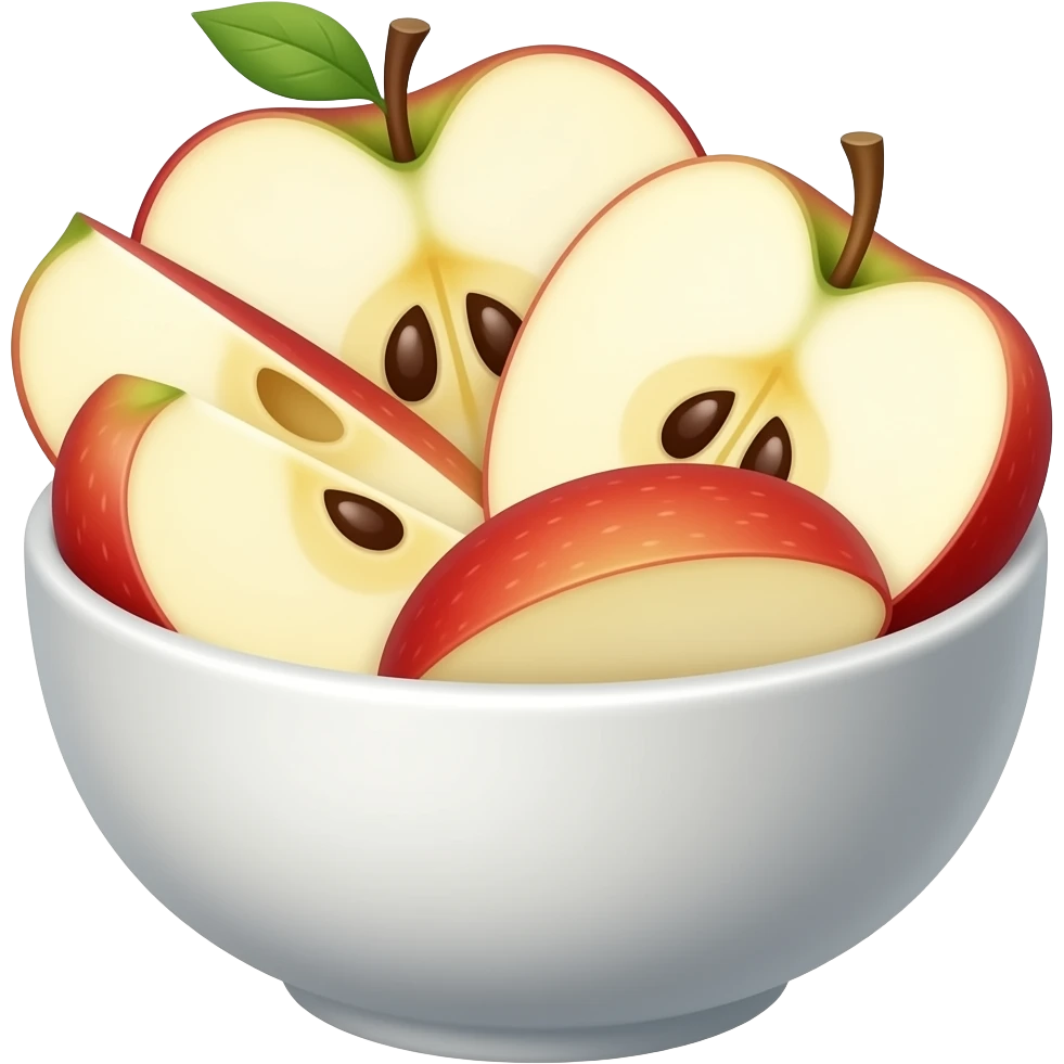Apple slices in bowl emoji
