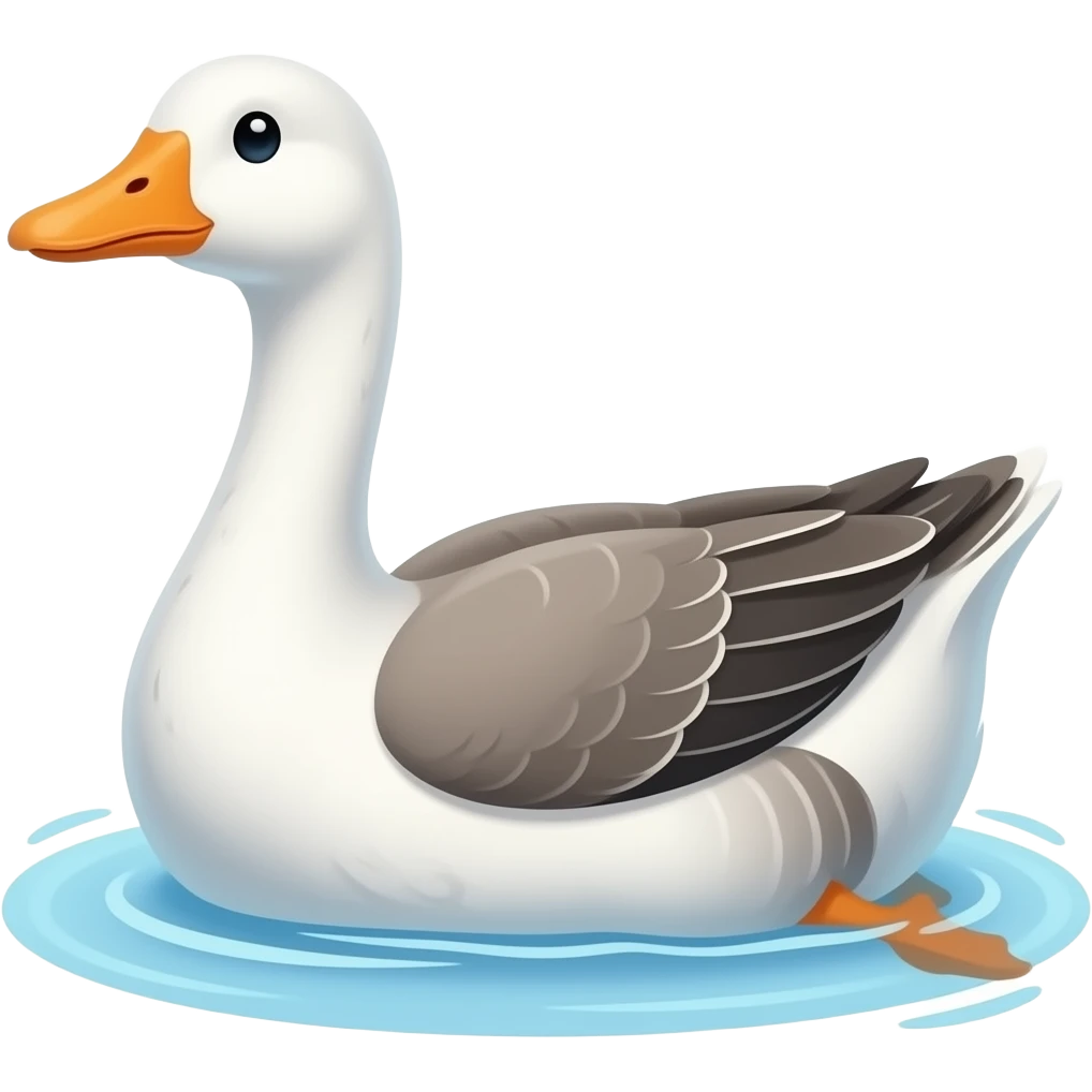 Cartoon goose swiming emoji