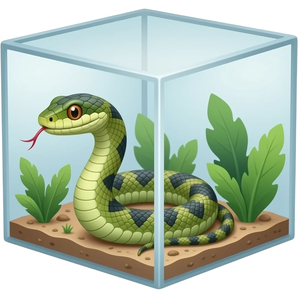 snake in square terrarium emoji