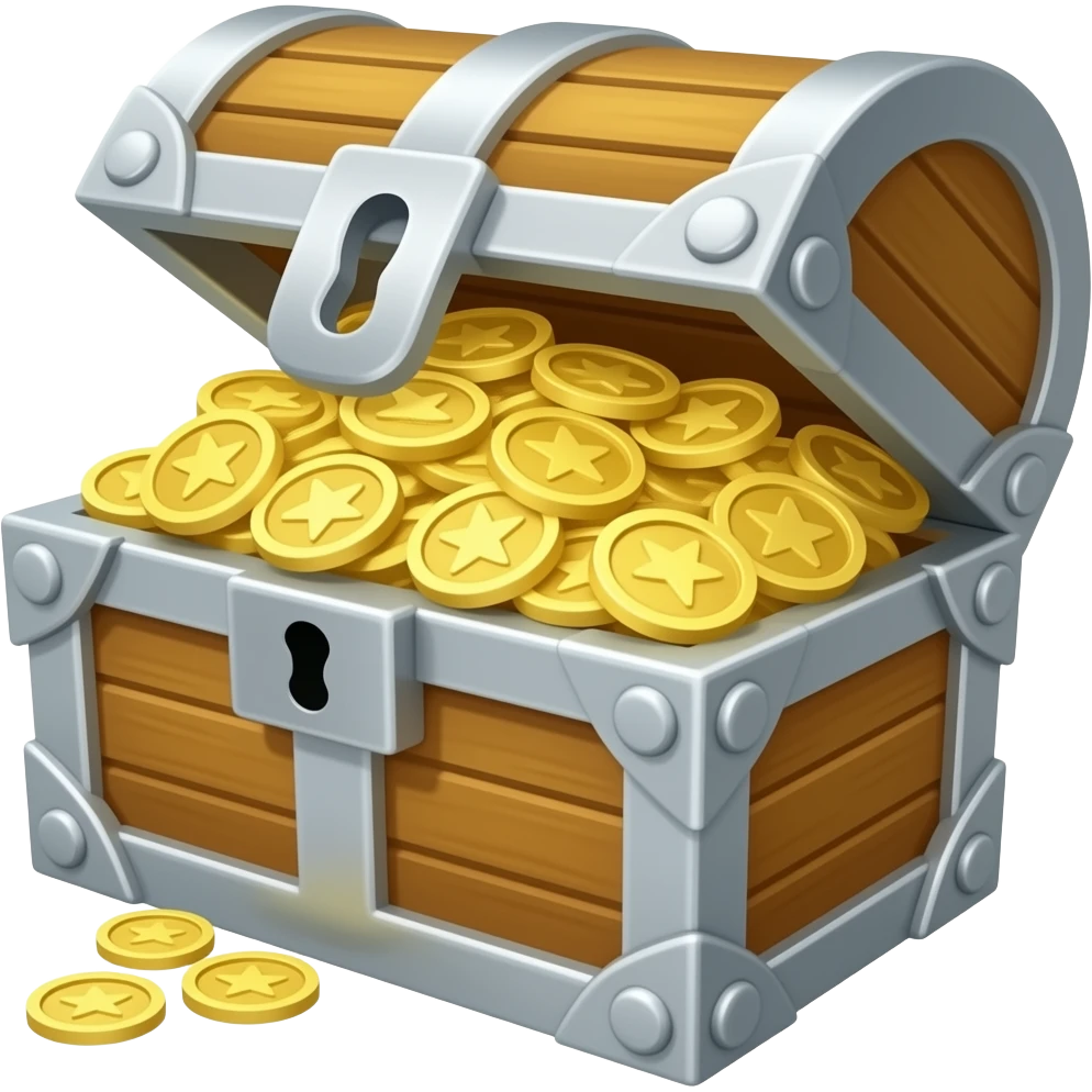 need silver treasure chest emoji