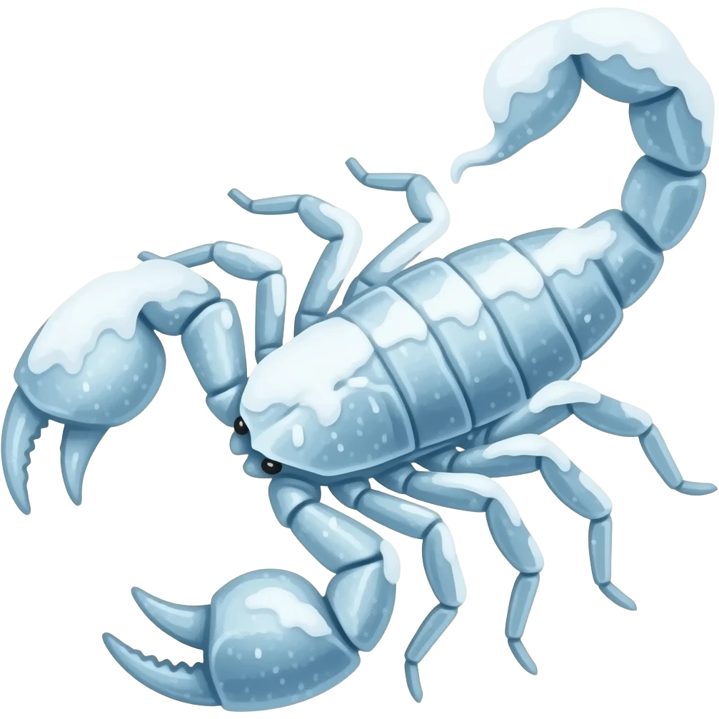 scorpion top view made of ice and snow emoji