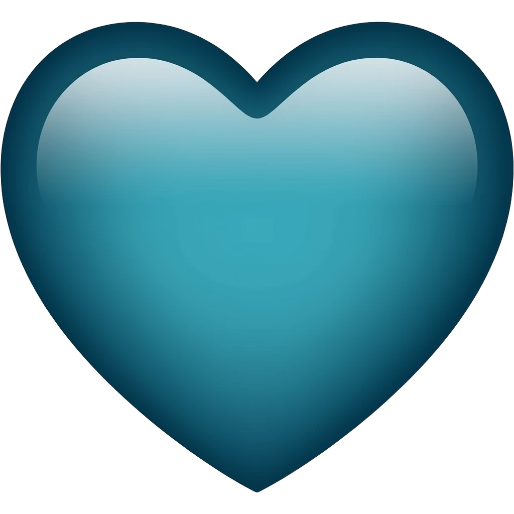 A dark blue mixed with teal coloured heart emoji