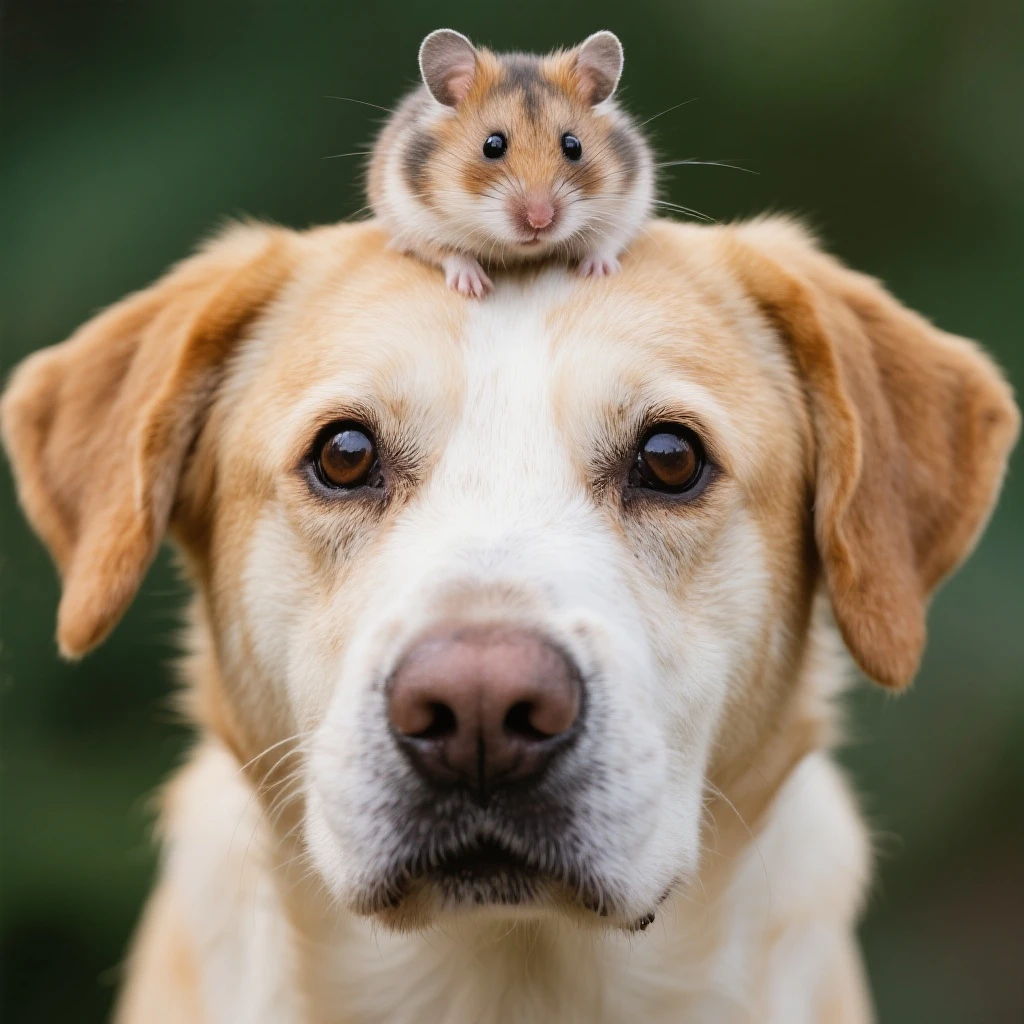 A hamster on the head of dog emoji