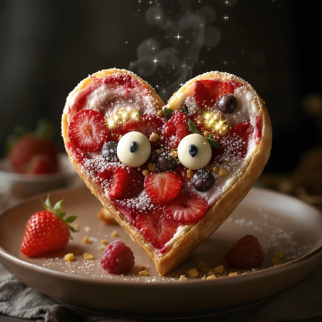 food heart emoji with sparkles emoji