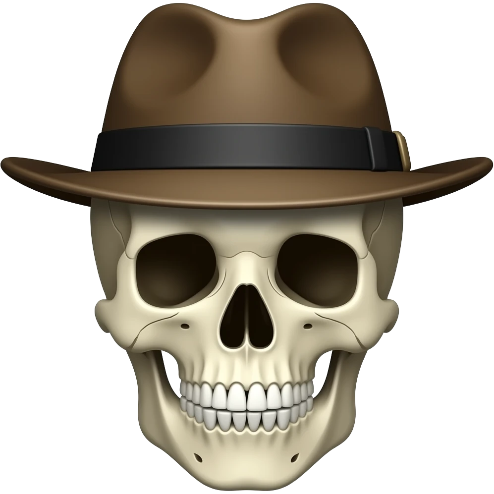 Skull wearing a hat emoji