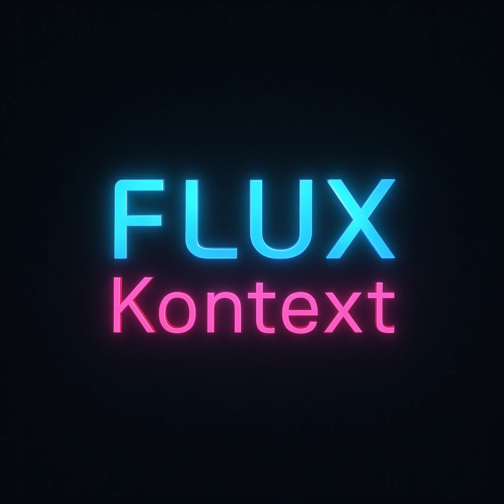 make a image with logo of  text "FLUX Kontext" emoji