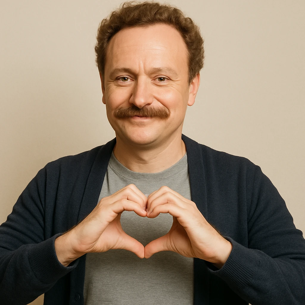 man heart shaped hands emoji