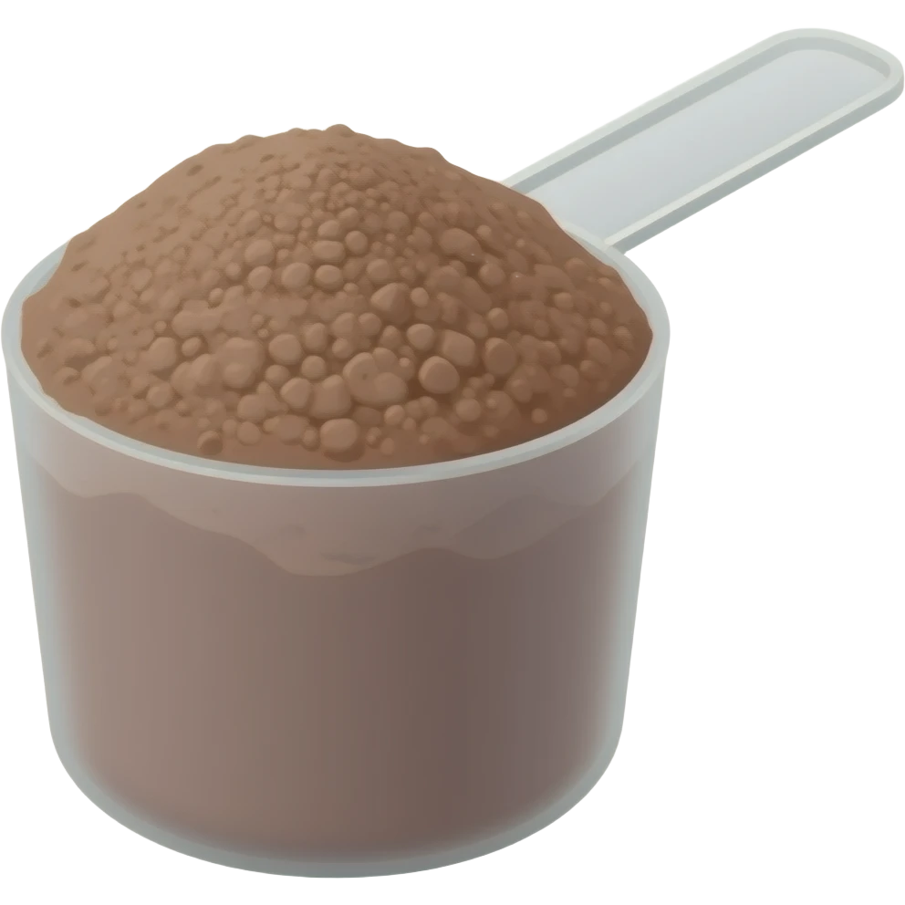 single-serving scoop of chocolate protein powder emoji