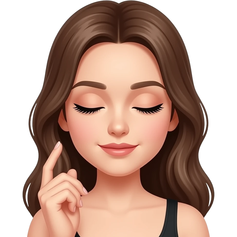 Nails long eyelashes closed eyes emoji