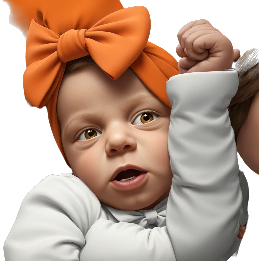realistic portrait of girl with bow emoji
