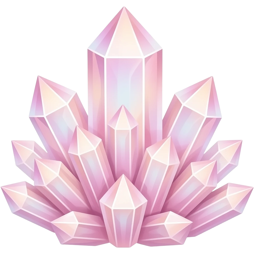 Pastel pink crystal cluster emoji