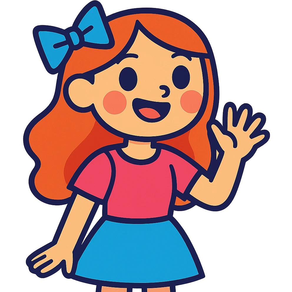 cute girl, vibrant toon style emoji