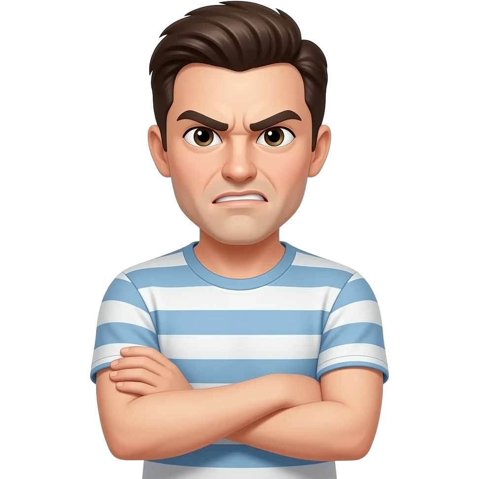 Exactly like this with the arms crossed but just slightly whiter skin and a very sassy angry slight smirk emoji