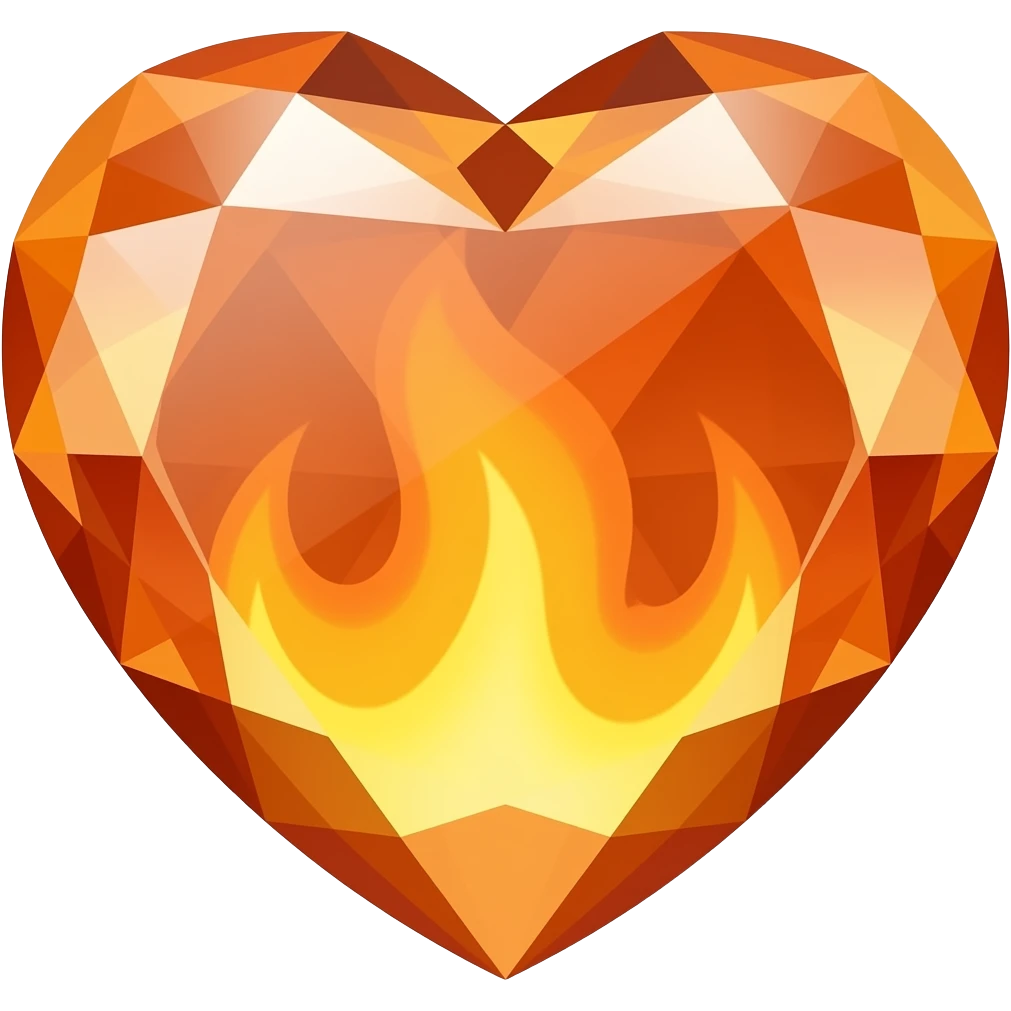 orange fire gemstone heart emoji