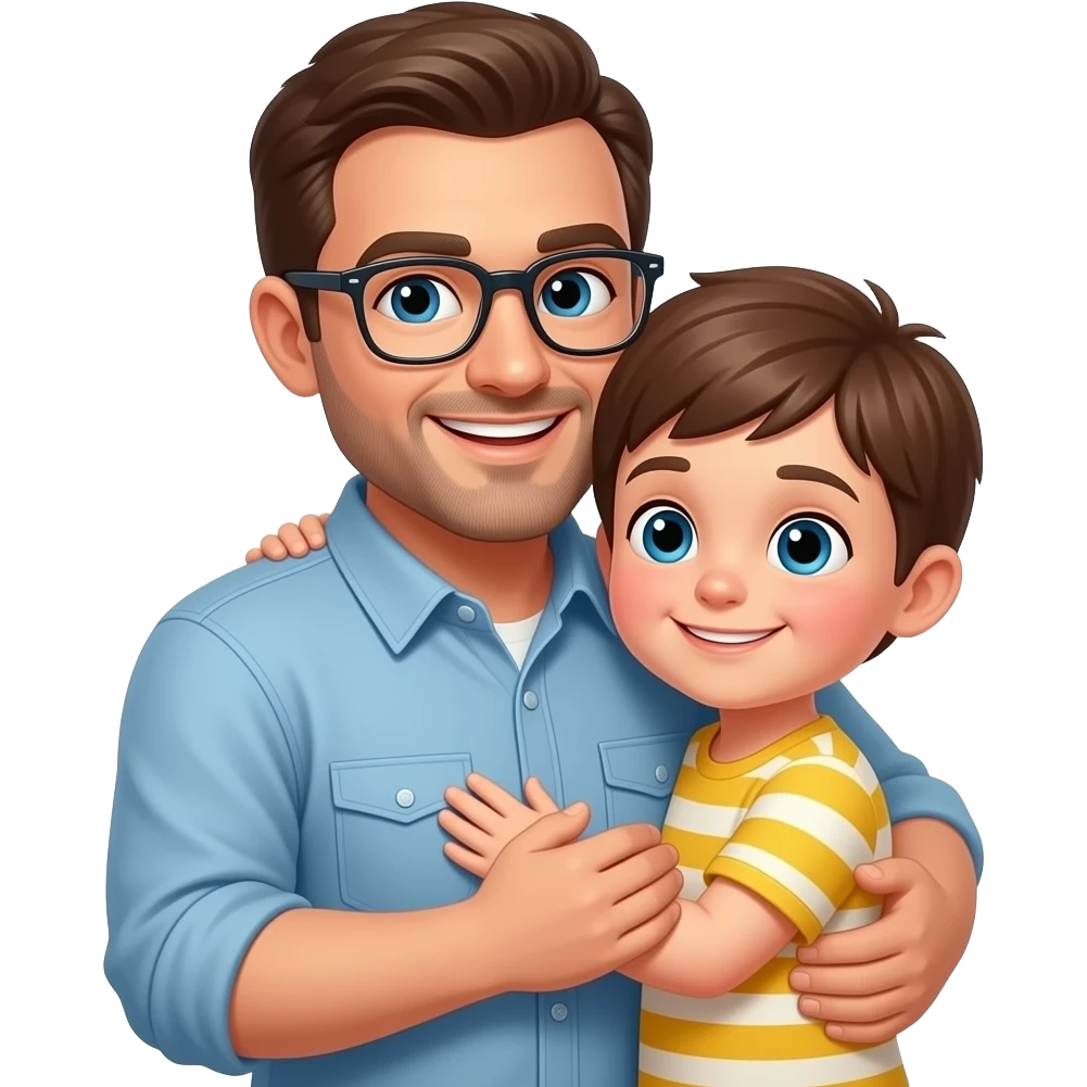 Dad is hugging with a kid emoji