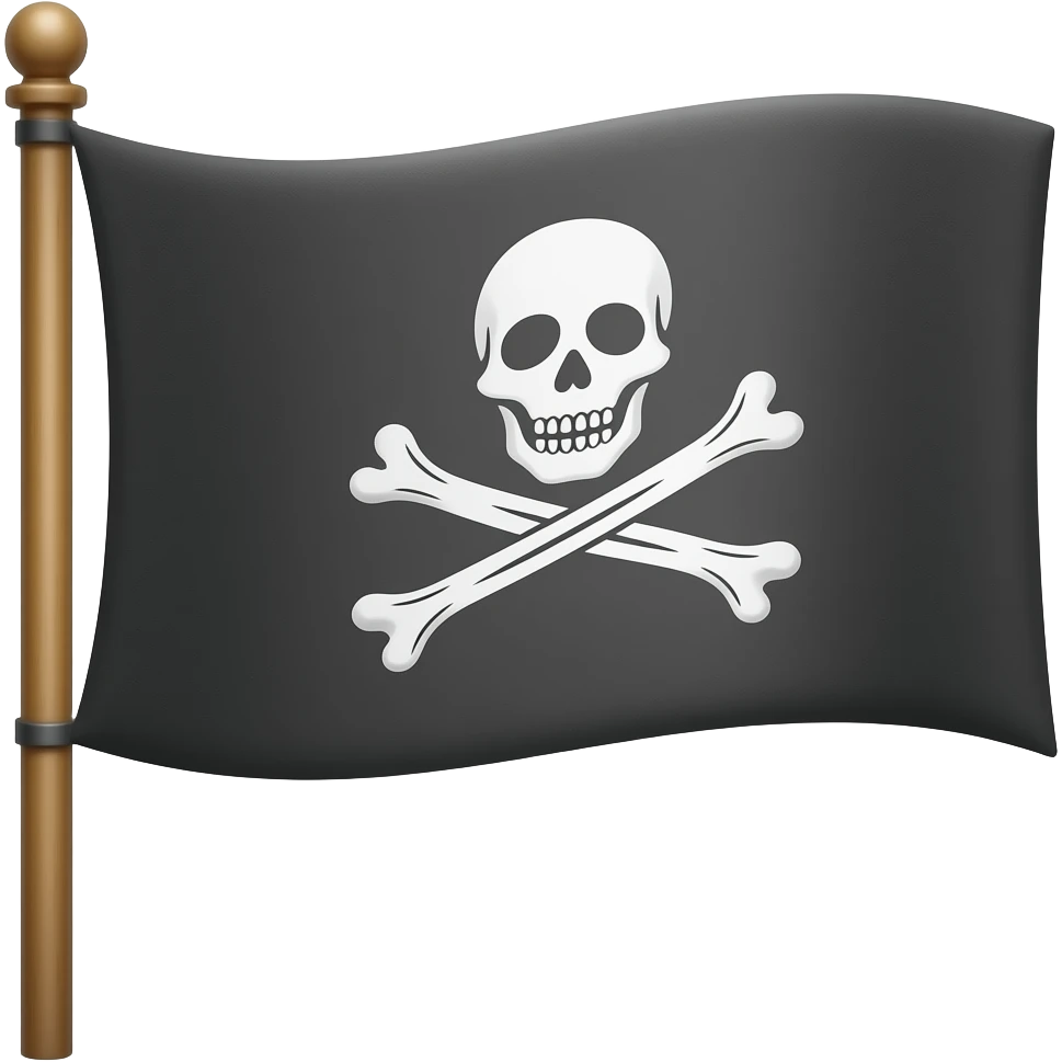 pirate flag on pole emoji