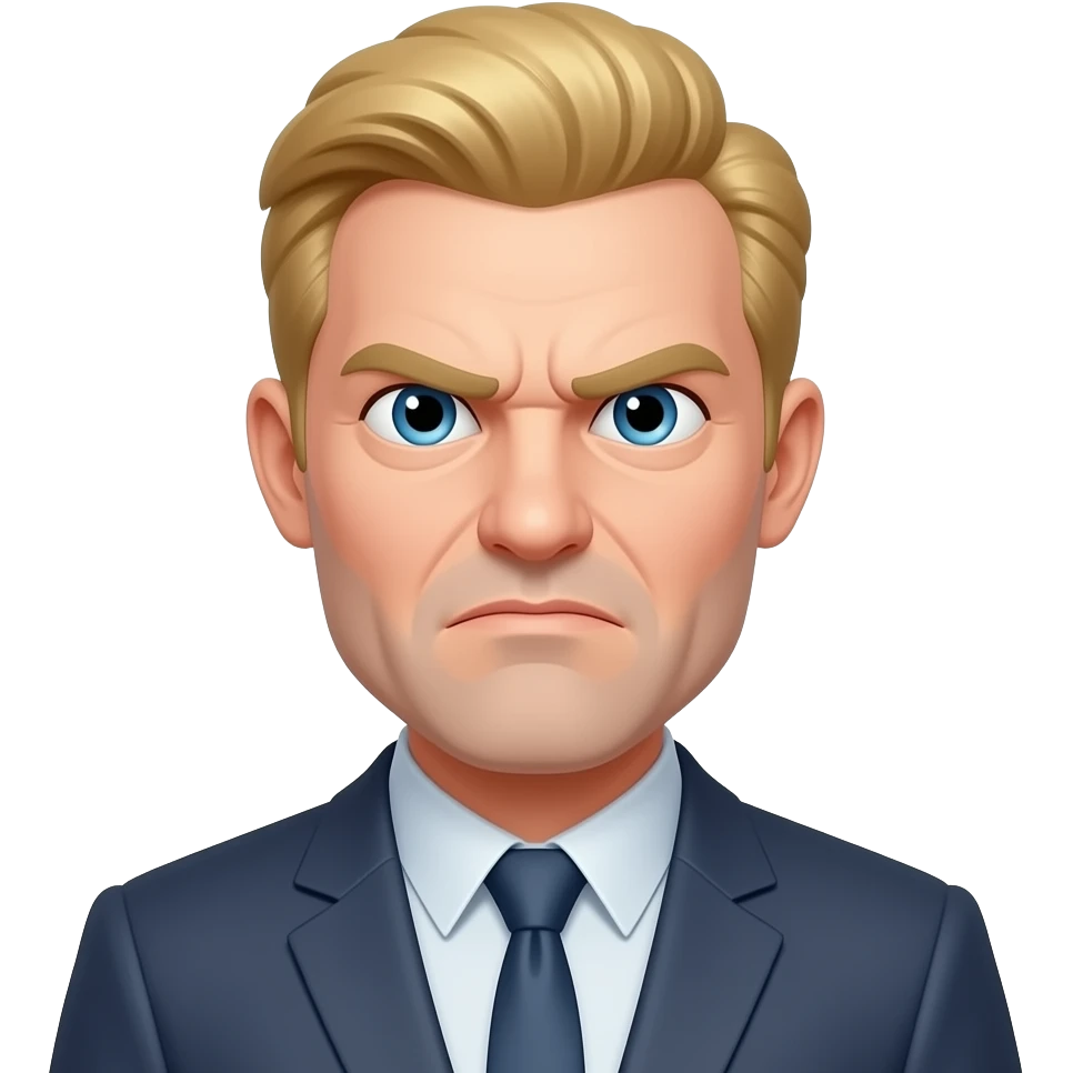 disgruntle IT guy blonde older large frame emoji