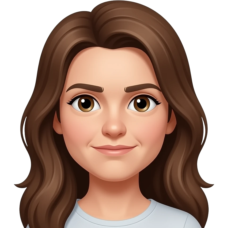 very crinkled nose on female face with long brown hair emoji