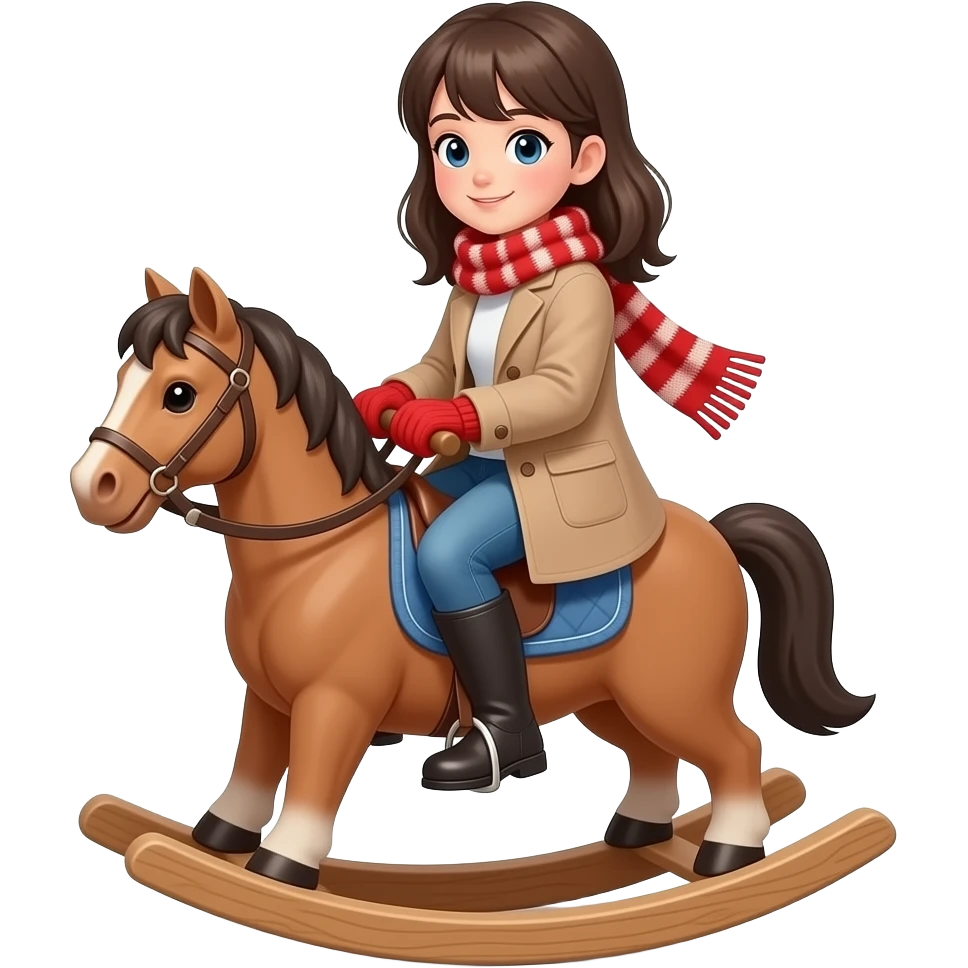 👧🏻🧦🧤🧣👖🧥👢 riding on the toy emoji