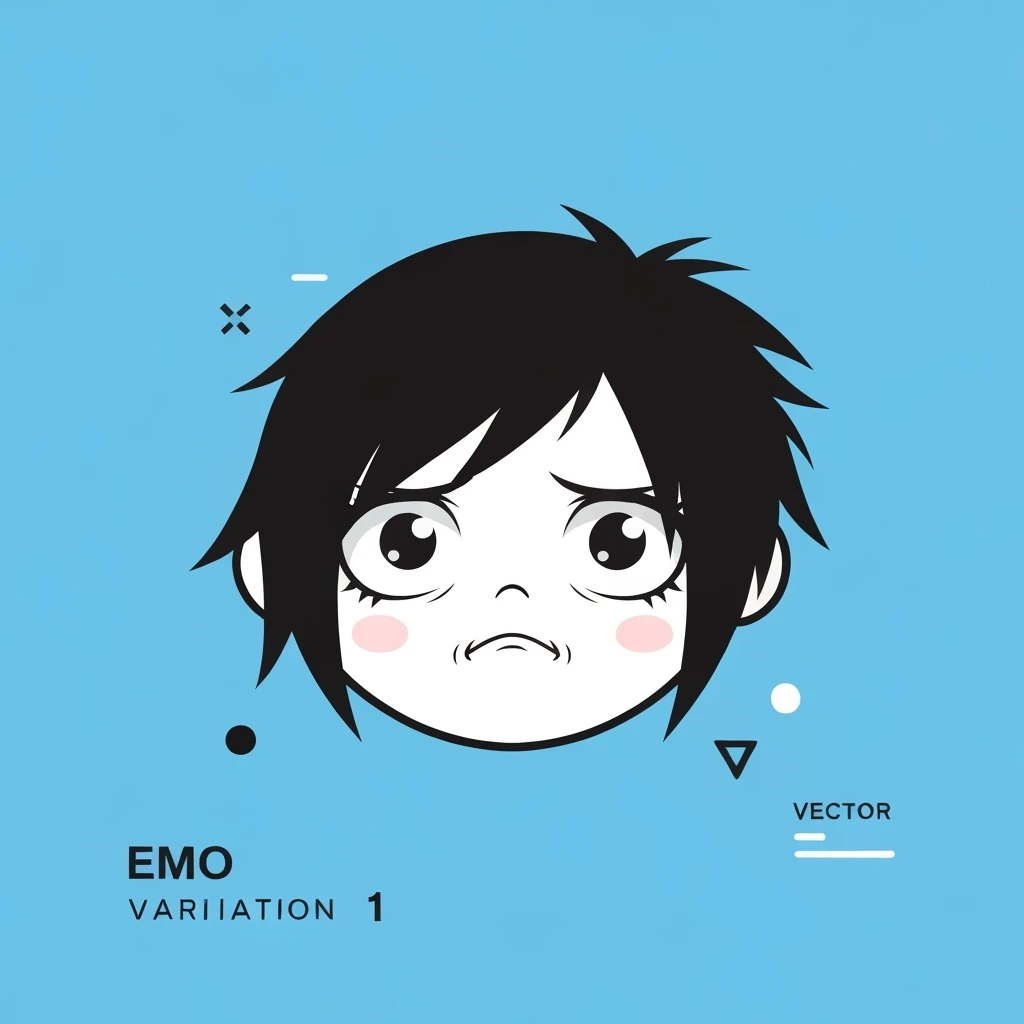 emo banner, cute, expressive, minimal, variation 1 emoji