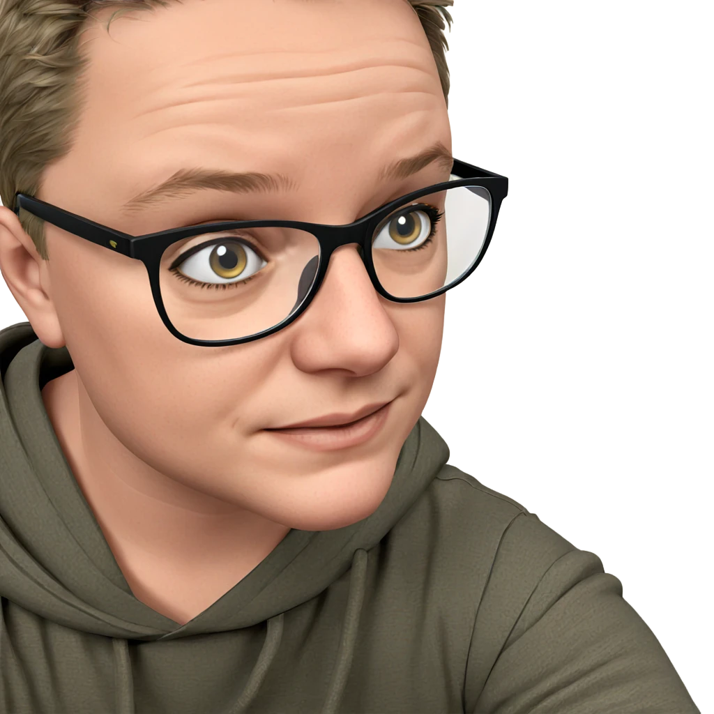 portrait of a boy with glasses emoji