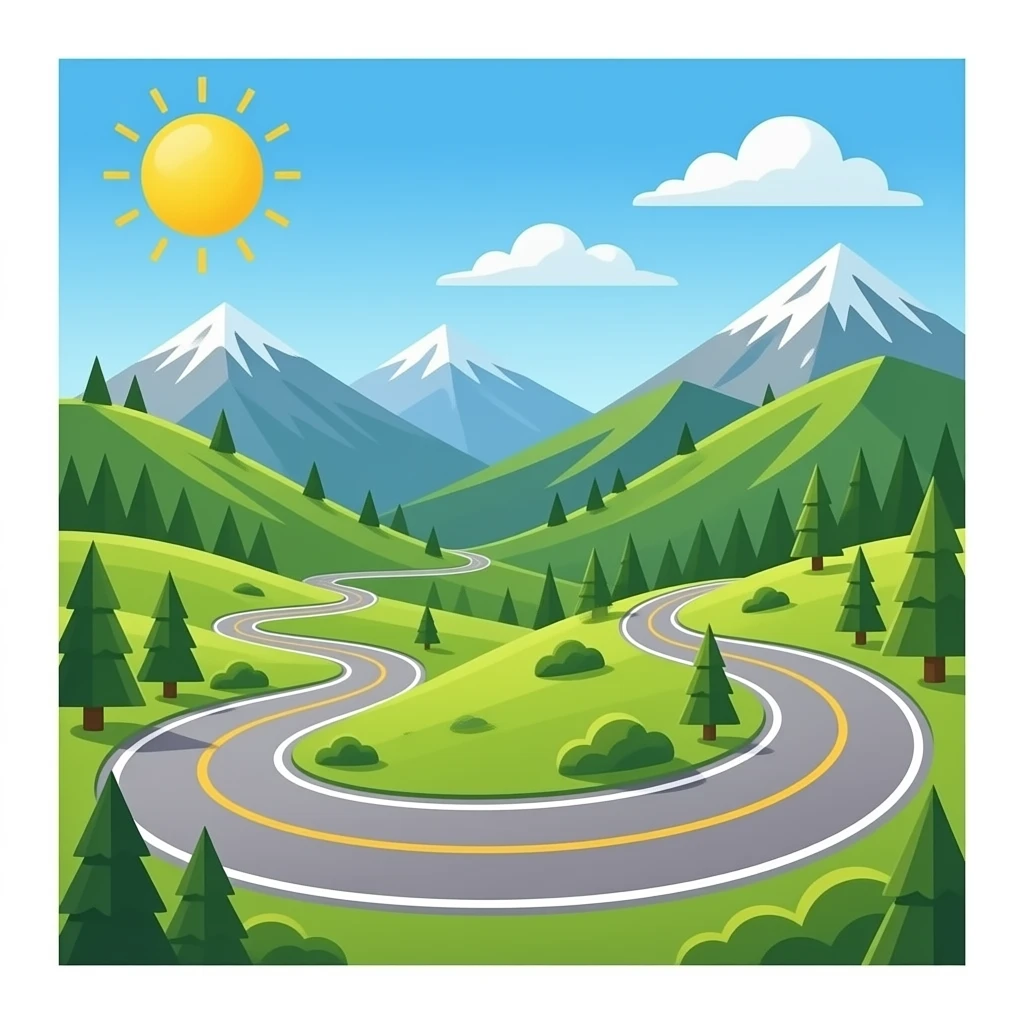 Serpentine mountain roads emoji