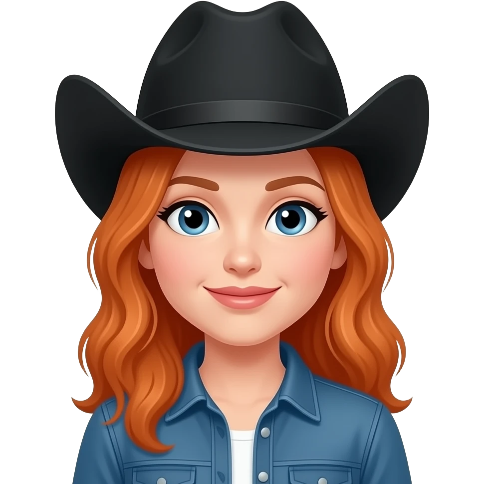 black ginger cowgirl emoji