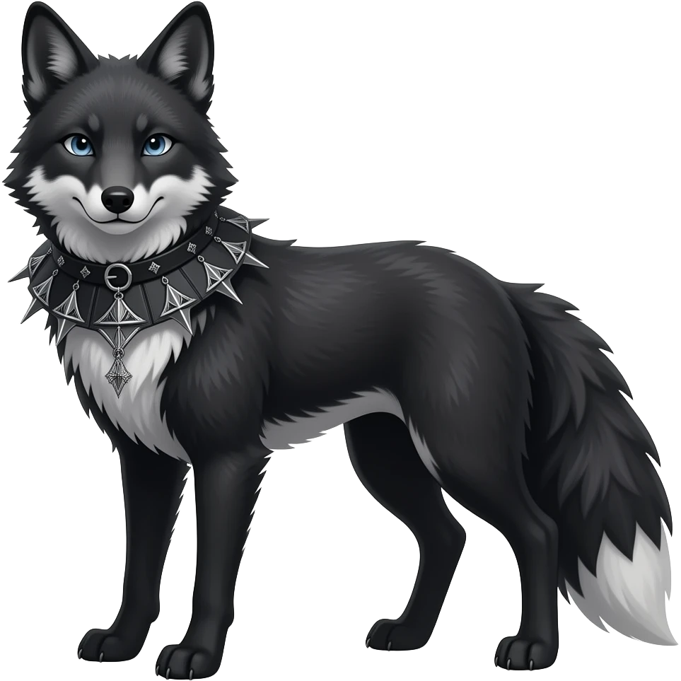 Pitch Black gothic edgy fox emoji
