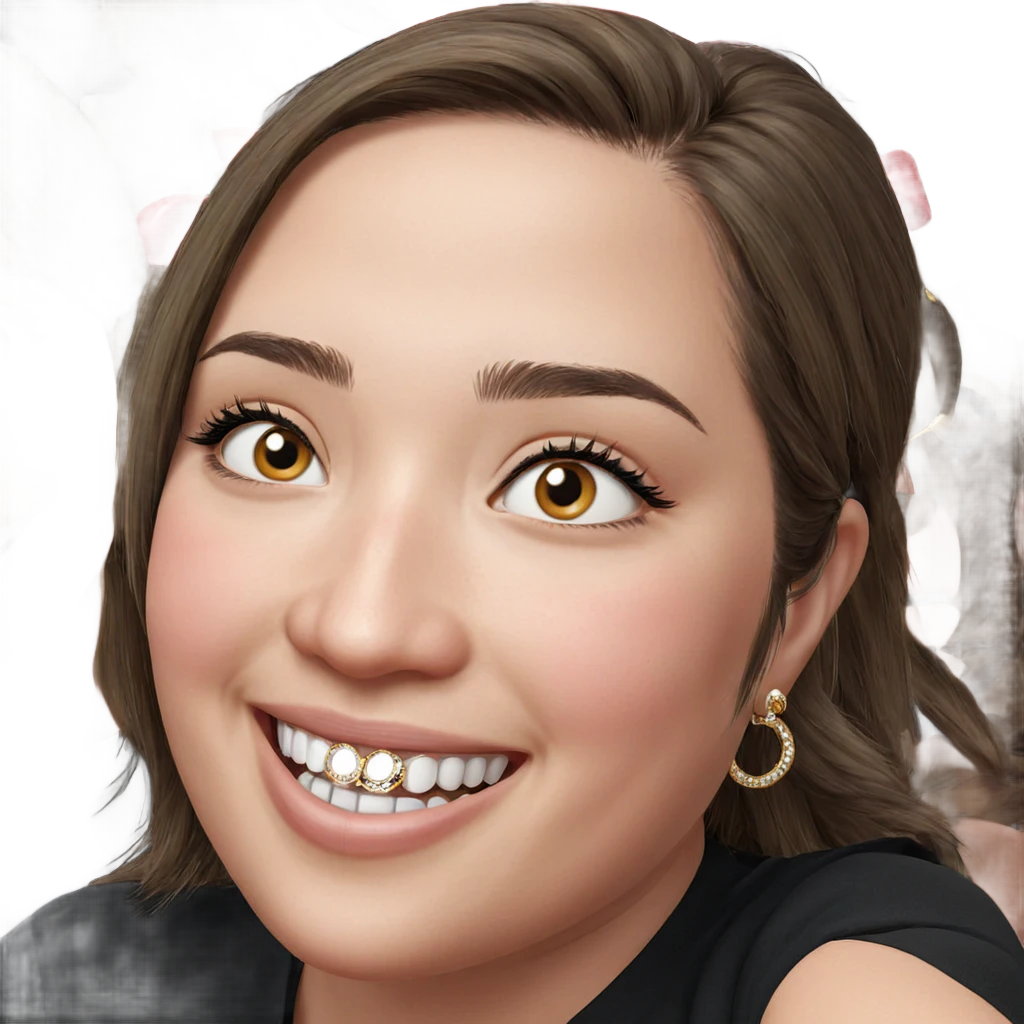 smiling girls with jewelry emoji