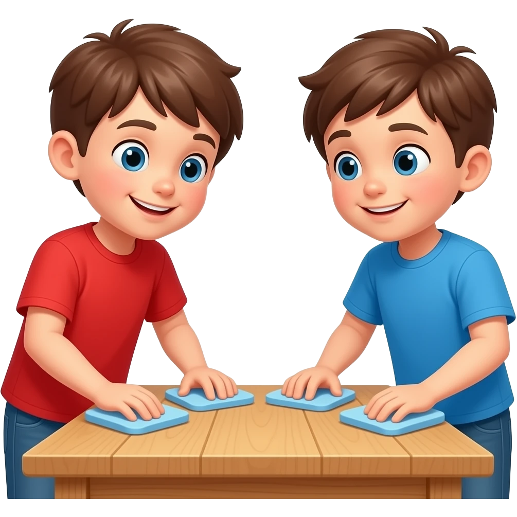 two boys clearing the table emoji