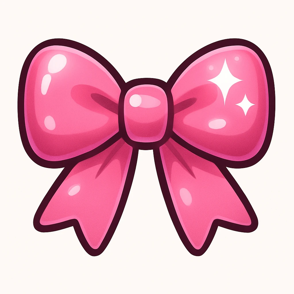 bow emoji, cute and shiny emoji
