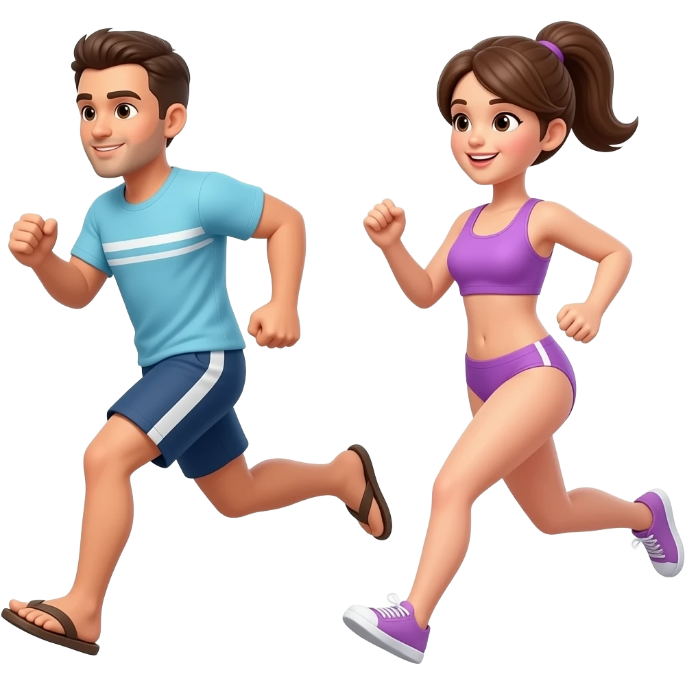 🏃‍♂️ 🩴🏃‍♀️ emoji