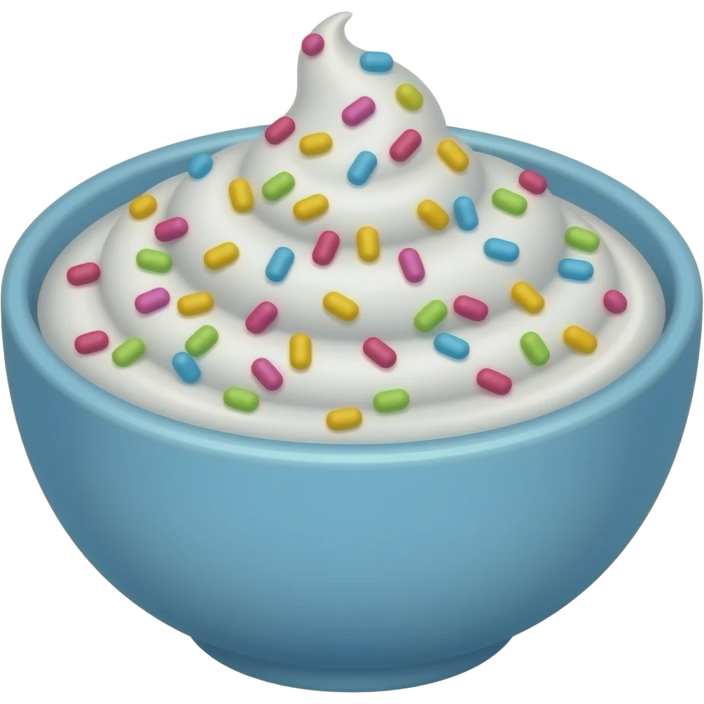 Greek yogurt bowl topped with funfetti aesthetic emoji