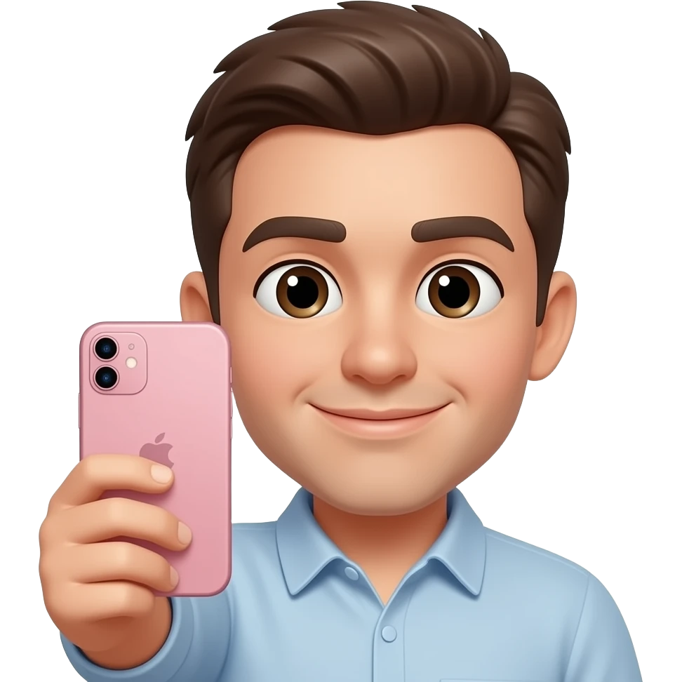 Make a pink iphone looking you emoji emoji