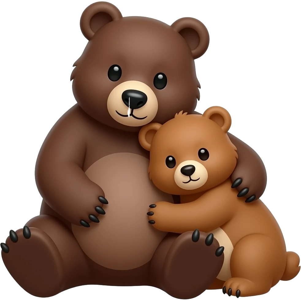 Big Bear and Small Bear Cuddling emoji
