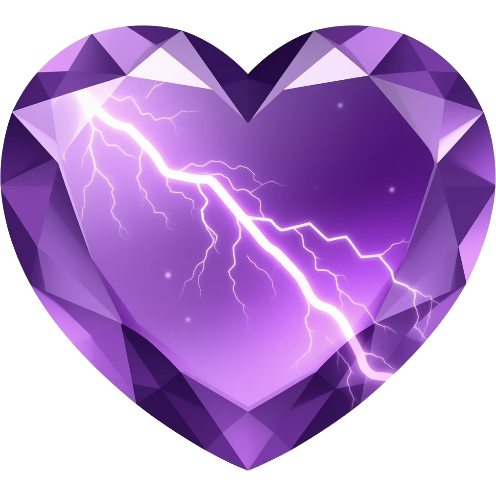 purple electricity gemstone heart emoji