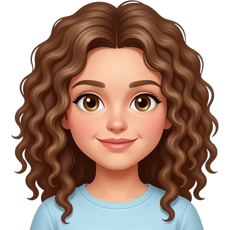 Fille blanche avec les cheveux bouclé emoji