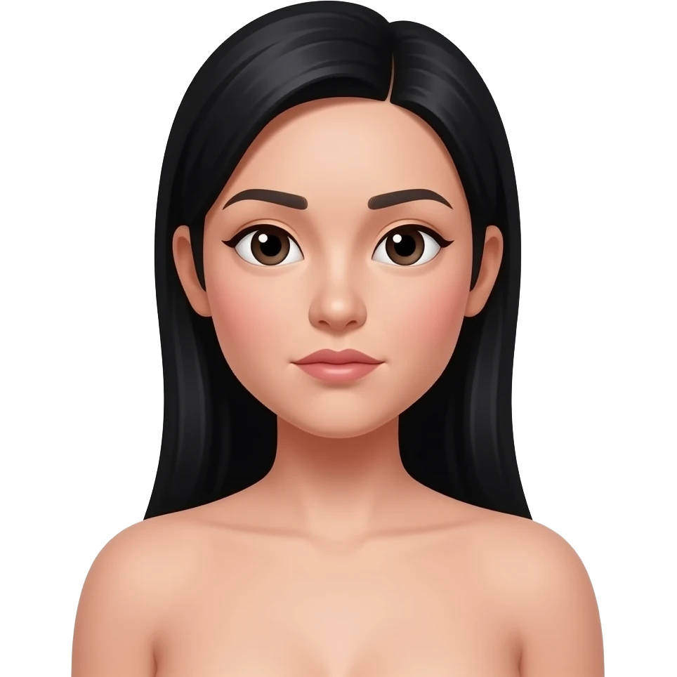 naked chinese woman with shrugging expression emoji