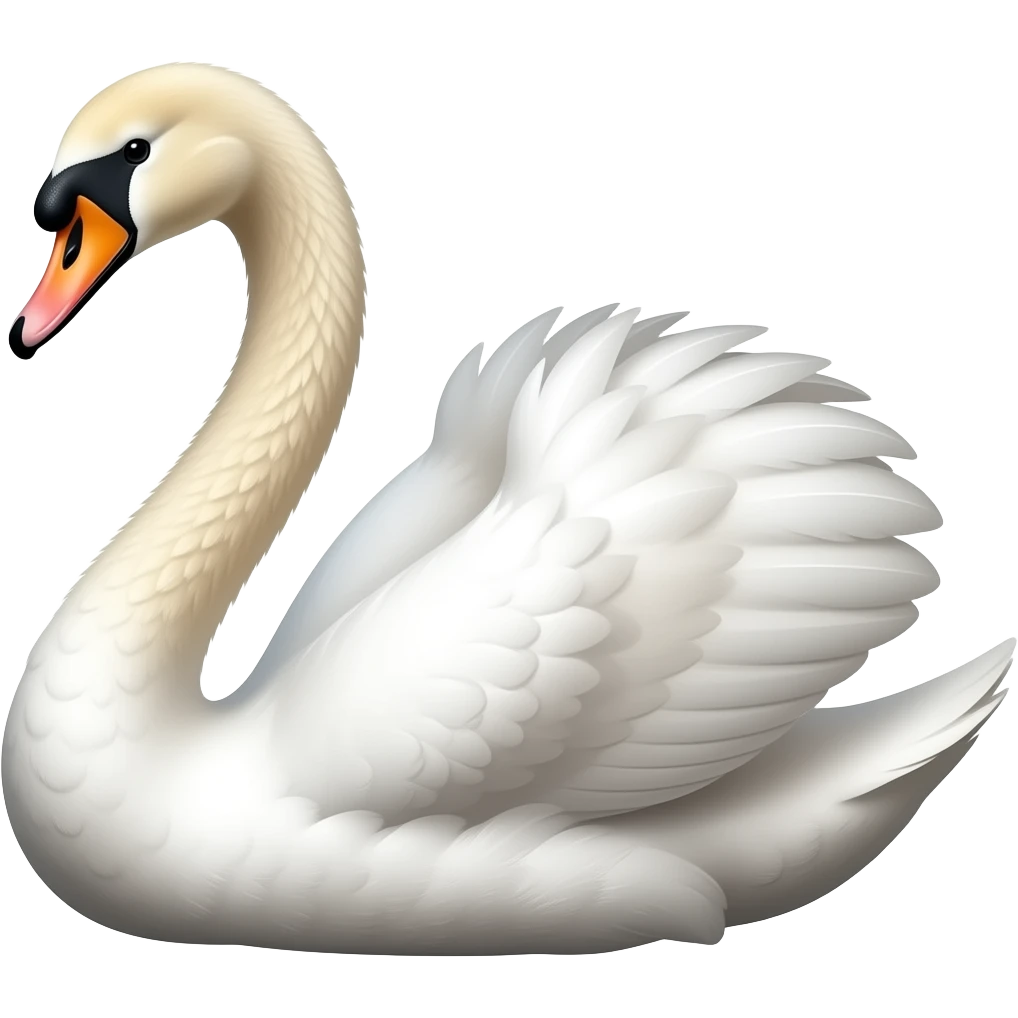 A swan emoji with graceful old money aesthetic, elegant posture, glossy feathers, timeless luxury style emoji