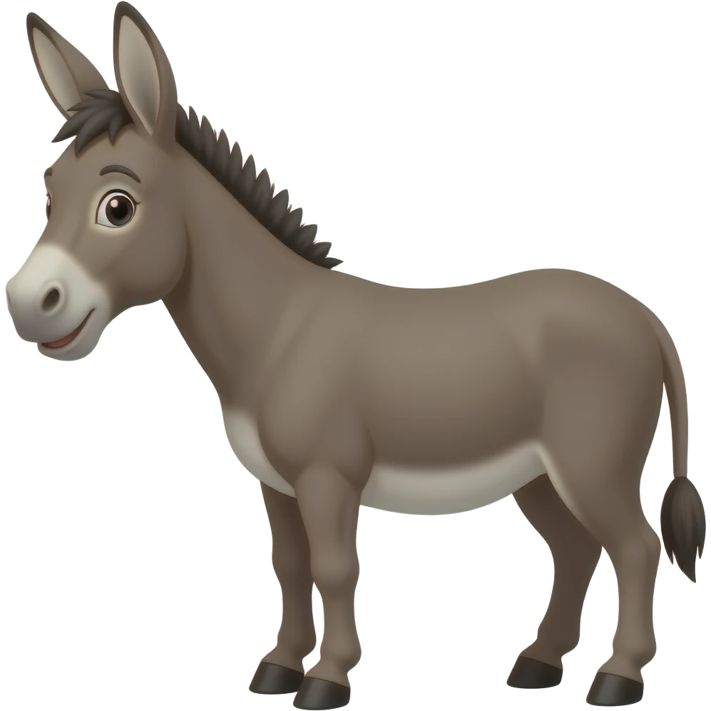 Cartoon brown donkey emoji